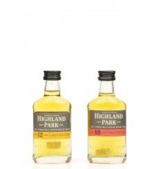 Highland Park 12 & 18 Years Old Miniatures X2