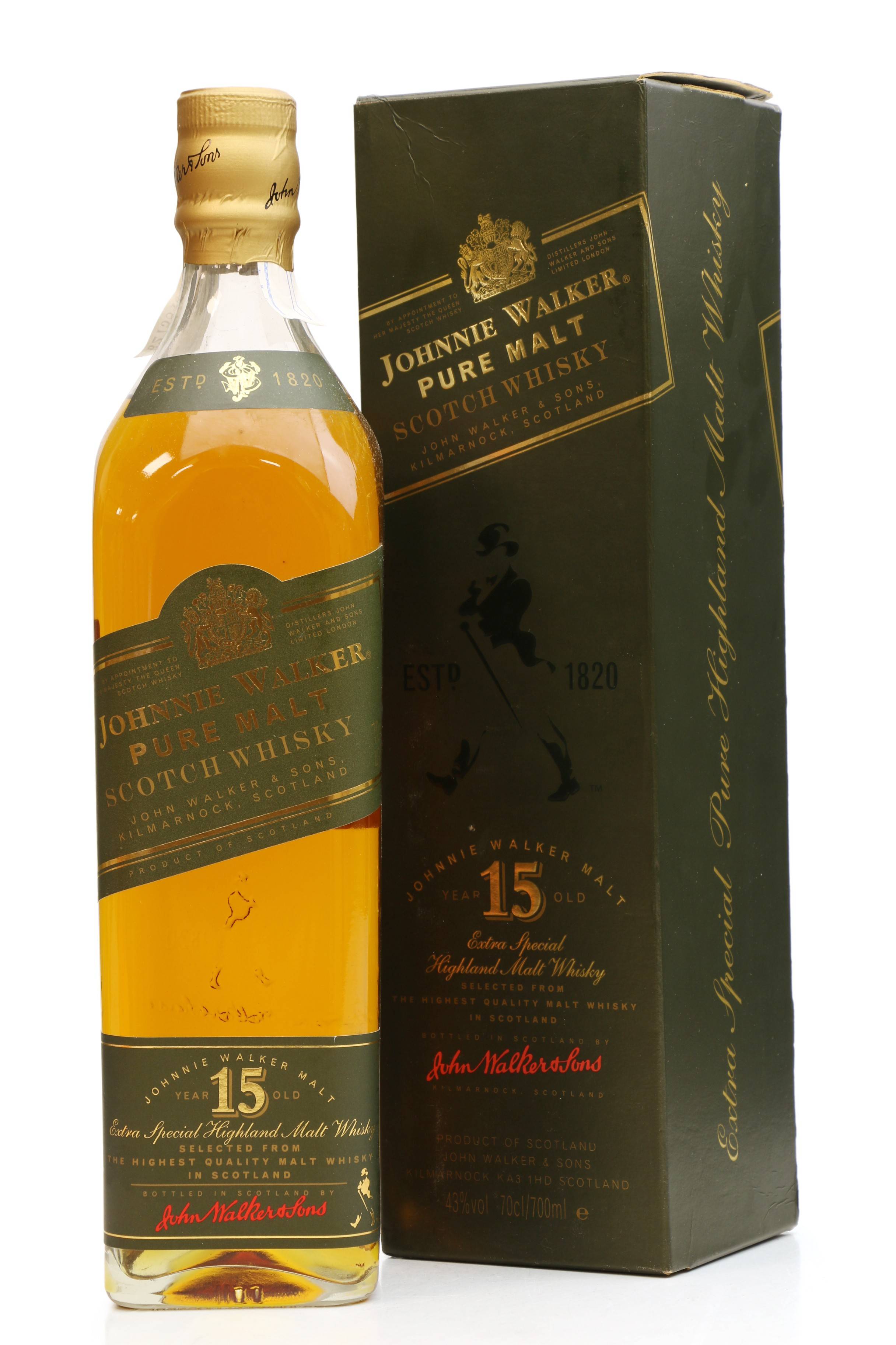 vertraging Duplicaat as Johnnie Walker 15 Years Old - Green Label Pure Malt - Just Whisky Auctions