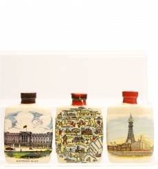Assorted Ceramic Flat Bottle Miniatures X3
