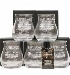 Laphroaig Glasses x5 & Laphroaig badge