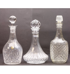 Assorted Glass/Crystal Decanters X3