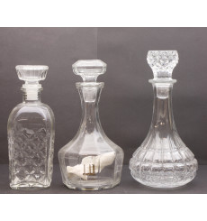 Assorted Glass/Crystal Decanters X3