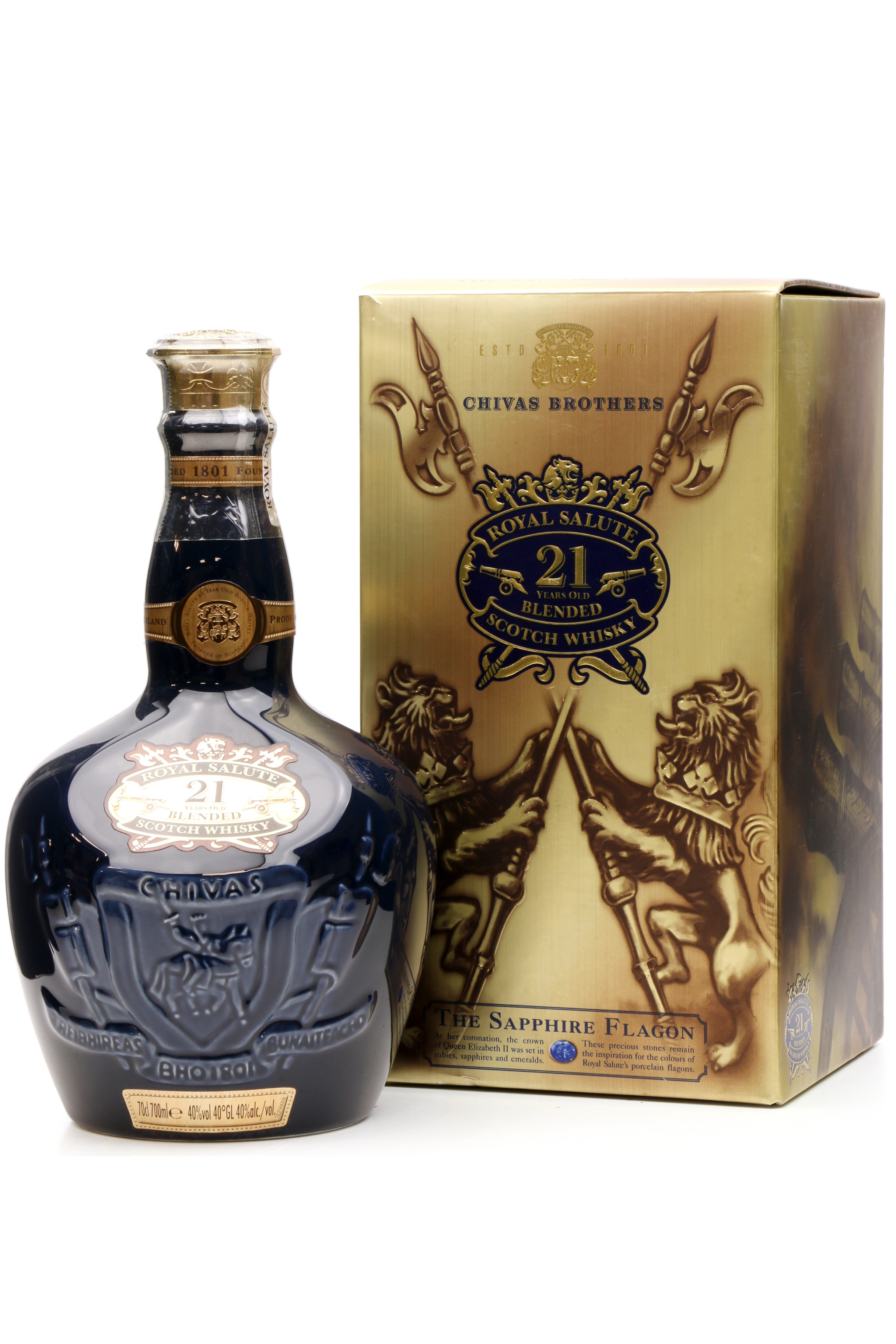 Chivas Royal Salute 21 Years Old - Sapphire Flagon - Just Whisky 