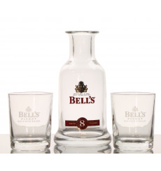 Bell's Glass Decanter & Glasses x 2