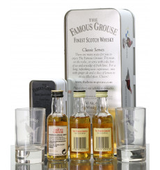 Famous Grouse Miniatures x2 with Glasses + Extra Miniature