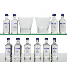 Ursus Vodka Miniatures with 2 Branded Glasses
