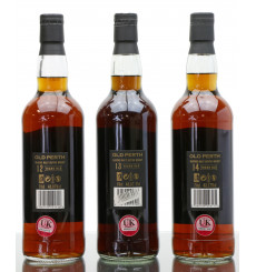 Old Perth 12, 13, 14 Years Old 2004 - Macallan/Highland Park Limited Batch Release (3x70cl)