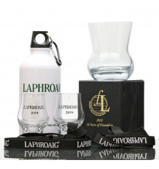 Laphroaig Glasses x2 and FoL Glass with x2 lanyards & x1 Water bottle