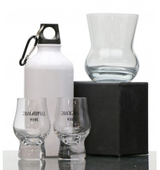 Laphroaig Glasses x2 and FoL Glass with x2 lanyards & x1 Water bottle