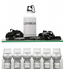 Laphroaig Glasses X6 with 6x lanyards and 1x Water bottle