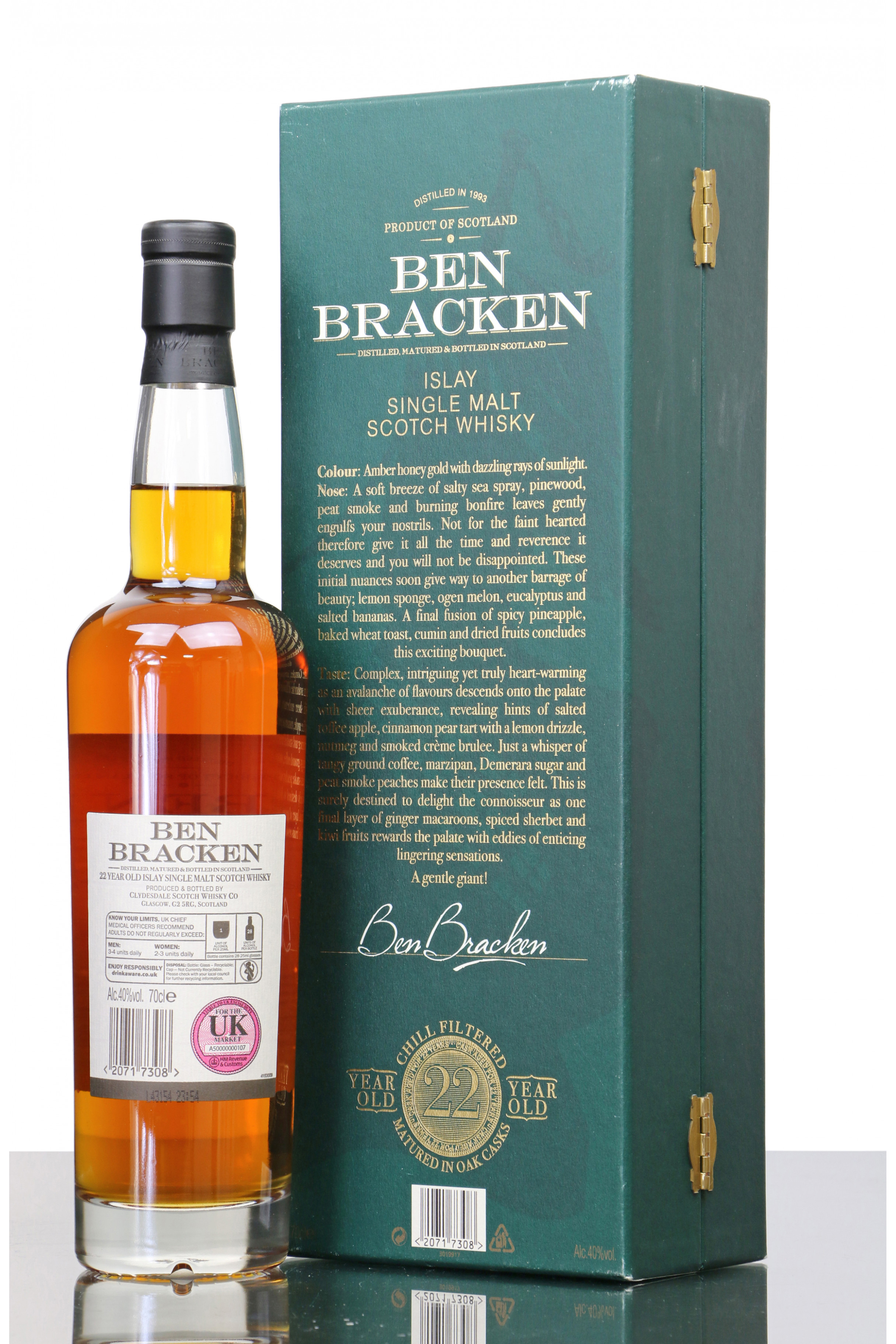 22 Old Just Islay Bracken Single Years - Ben - Malt Auctions Whisky