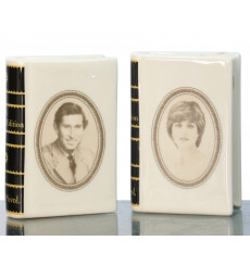 Rutherford's Ceramic Miniature - Prince Charles & Princess Diana Books (2x 5cl)