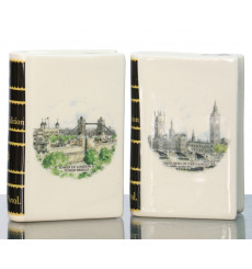 Rutherford's Ceramic Miniature Book - Tower Of London  & Houses of Parliament (2x 5cl)