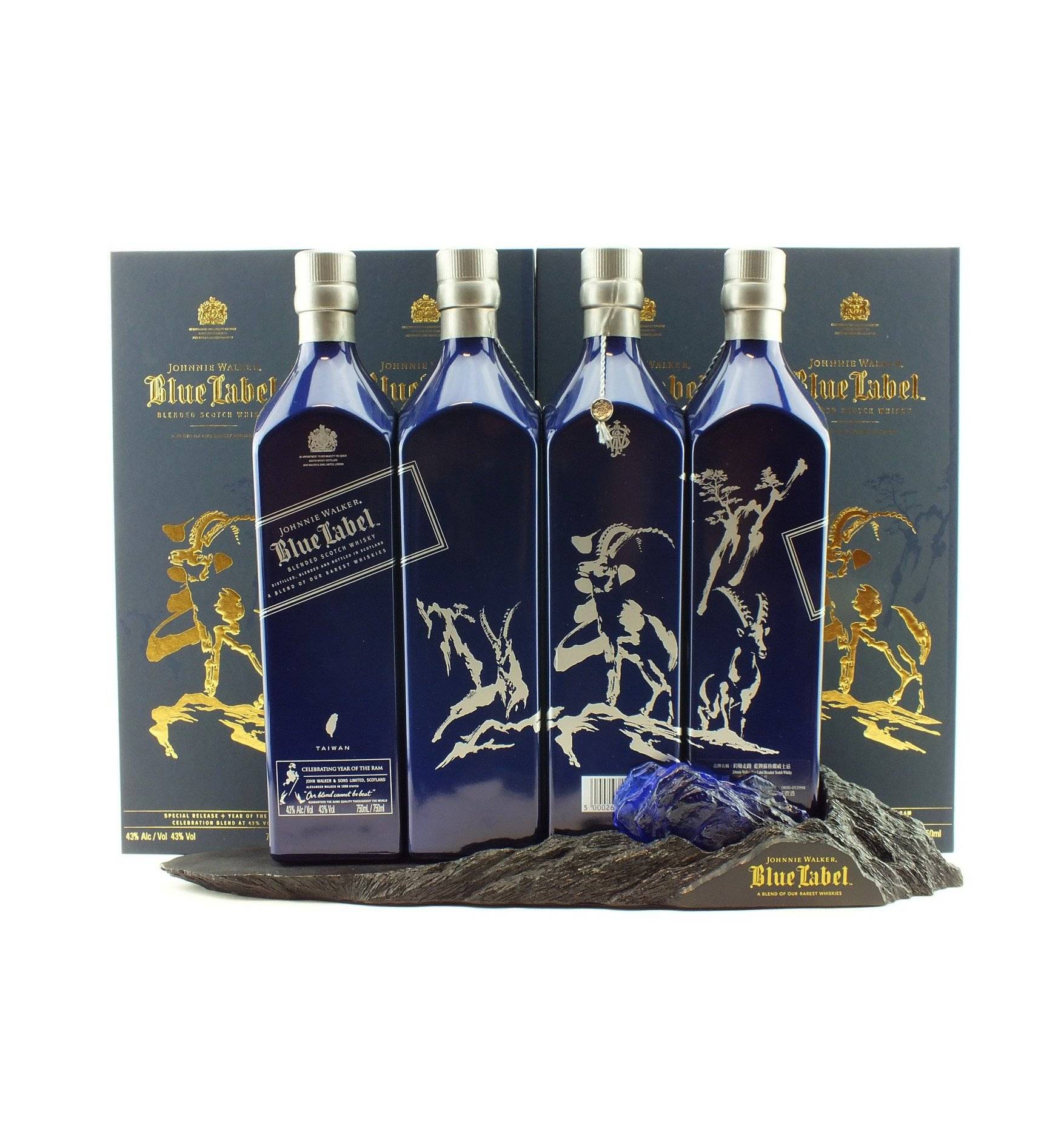 Johnnie Walker Blue Label - Year of the Ram Collection & Stand - Just Whisky Auctions
