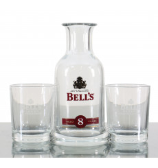 Bell's Glass Decanter & Tumbler Glasses (x2)