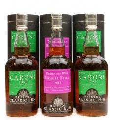 Caroni 1988 & 2x Caroni 1998 - Bristol Classic Rum (3x70cl)