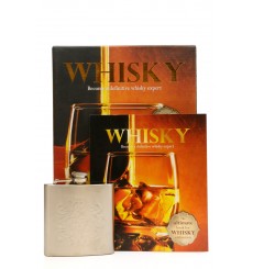 Stainless Steel Hip Flask & Whisky Book Gift Set