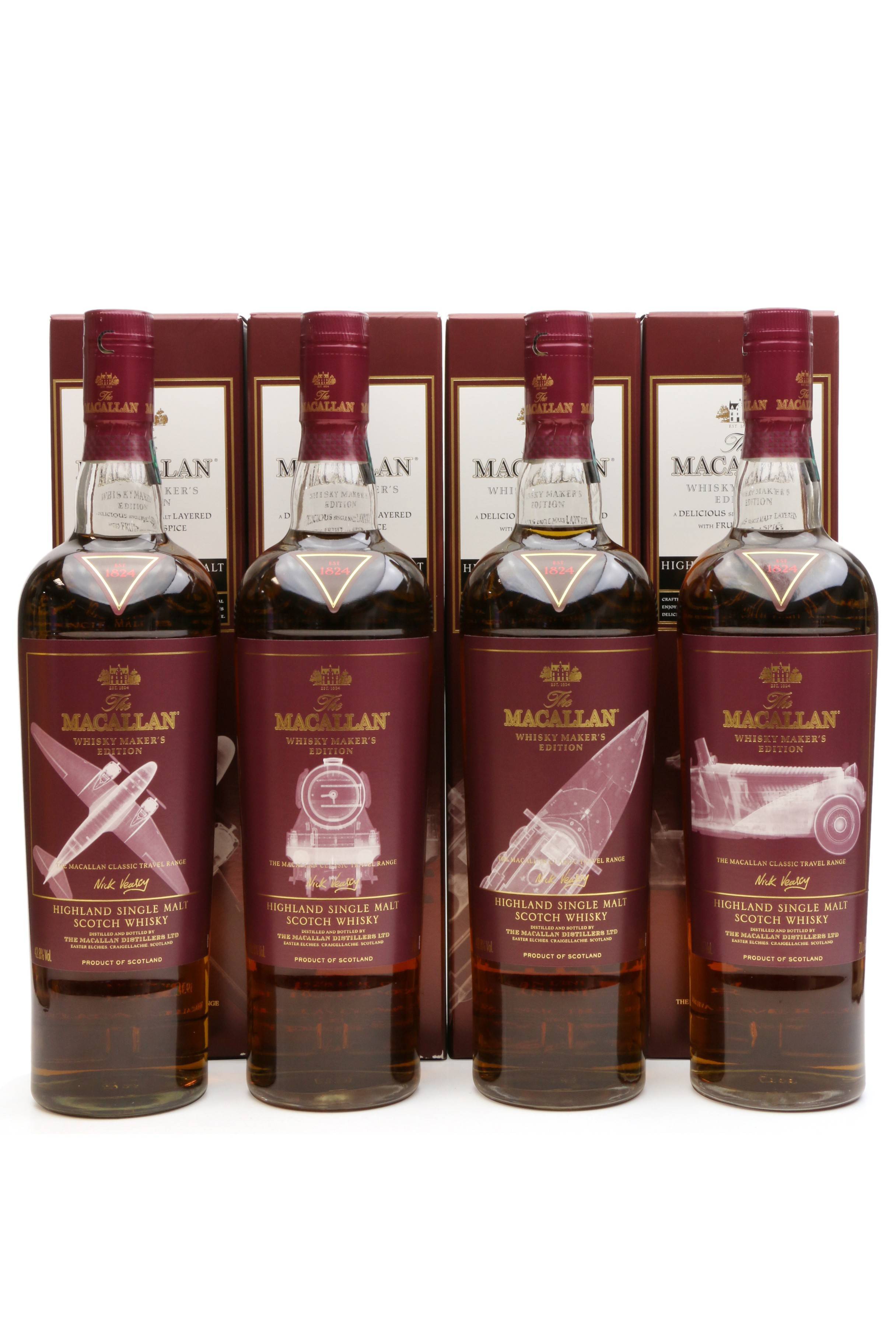 Macallan Whisky Maker S Edition Classic Travel Range By Nick Veasay 4x 70cl Just Whisky Auctions