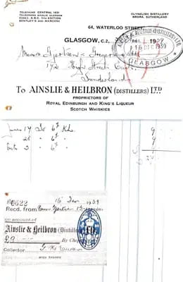 Clynelish 1939 Delivery Order