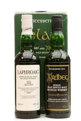 Ardbeg 15 Laphroaig 10 Years Old Quintessential Islay 1 Litre Pack 2x 50cl