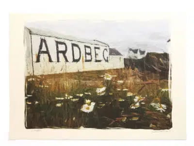 Ardbeg Distillery Print | Hand Signed by Artist Ian Gray 300g Watercolour Paper For Auction
