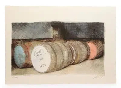 Ardbeg Distillery Print | Hand Signed by Artist Ian Gray 300g Watercolour Paper For Auction