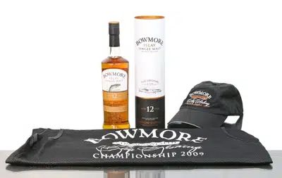 Bowmore 12 Years Old 2009 Fly Fishing Championship Cap Tabard Stickers