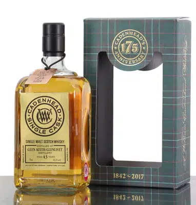 Glen Keith Glenlivet 43 Years Old 1973 Cadenheads Single Cask 175th Anniversary