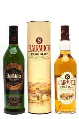 Glenfiddich 12 Years Old Special Reserve Blairmhor 8 Years Old Pure Malt