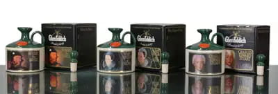 Glenfiddich Scotlands Royal Heritage Collection Full set of 3 Ceramic Decanters