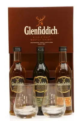 Glenfiddich The Family Distillers Collection 3x 10cl and Nosing Glasses