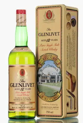 Glenlivet 12 Years Old Classic Golf Courses Royal Dornoch 1980s
