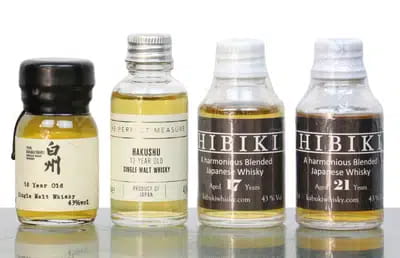 Hibiki 17, 21, Hakushu 12 & 18 Years Old | Japanese Sample Miniatures (4x 3cl) For Auction