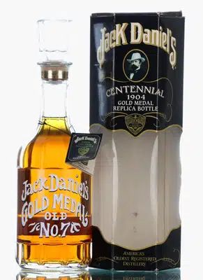 Jack Daniels 1904 Gold Medal Replica Bottle 100th Anniversary