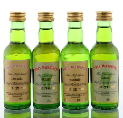 James MacArthur's Single Malt & Grains | 1991 Mini Bottle Club UK Set 1 (4x5cl) For Auction
