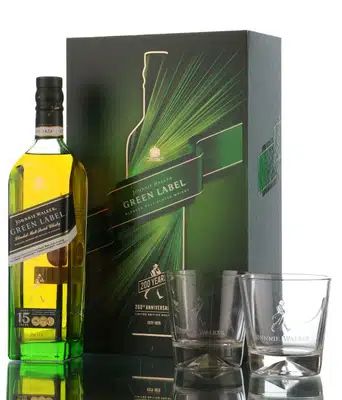 Johnnie Walker Green Label 15 Year Old Blended Malt Glasses Gift Pack