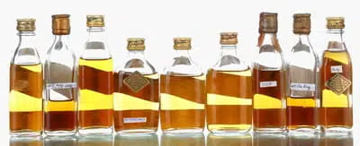 Johnnie Walker Black Label Miniatures | Incl UK, Swtizerland, Italy & USA Circa-1930s (x9) For Auction