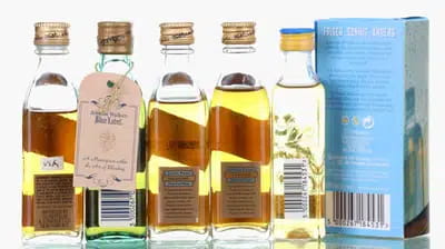 Johnnie Walker Blue 1997, 18 Years Old Gold & Blonde Miniatures | (x5) For Auction