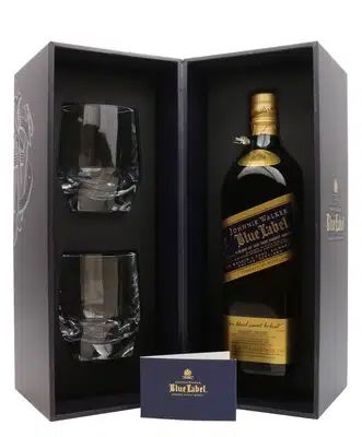 Johnnie Walker Blue Label Limited Edition Gift Set with Crystal Glasses