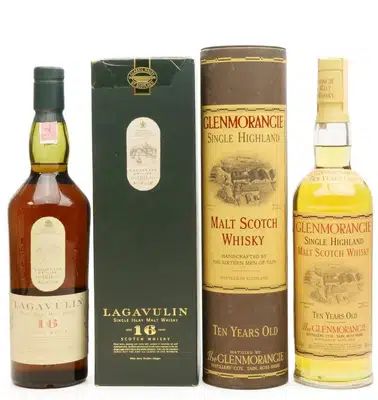 Lagavulin 16 Years Old White Horse Distillers Glenmorangie 10 Years Old