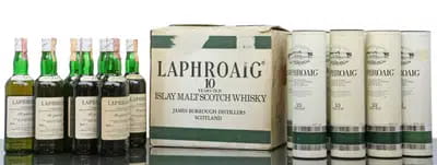 Laphroaig 10 Years Old Unblended Pre Royal Warrant Italian Import 12 x 75cl