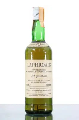 Laphroaig 10 Years Old Unblended Pre Royal Warrant Italian Import 75cl