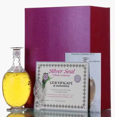 Port Ellen 27 Years Old 1983 | 2010 Silver Seal Crystal Decanter (1 of 2) For Auction