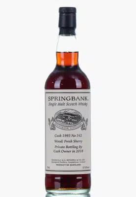 Springbank 25 Years Old 1993 2018 Private Bottling Cask No342