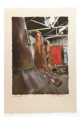 Springbank Distillery Print | Hand Signed by Artist Ian Gray 300g Watercolour Paper For Auction