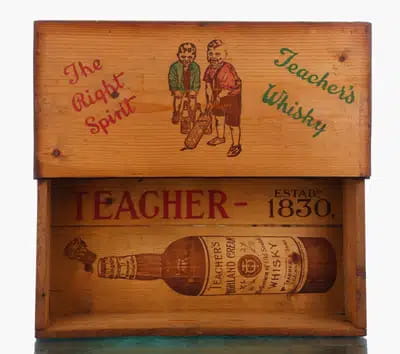 Teacher's Highland Cream Wooden Presentation Box | (Circa 1930-50s) For Auction