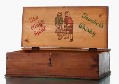 Teacher's Highland Cream Wooden Presentation Box | (Circa 1930-50s) For Auction