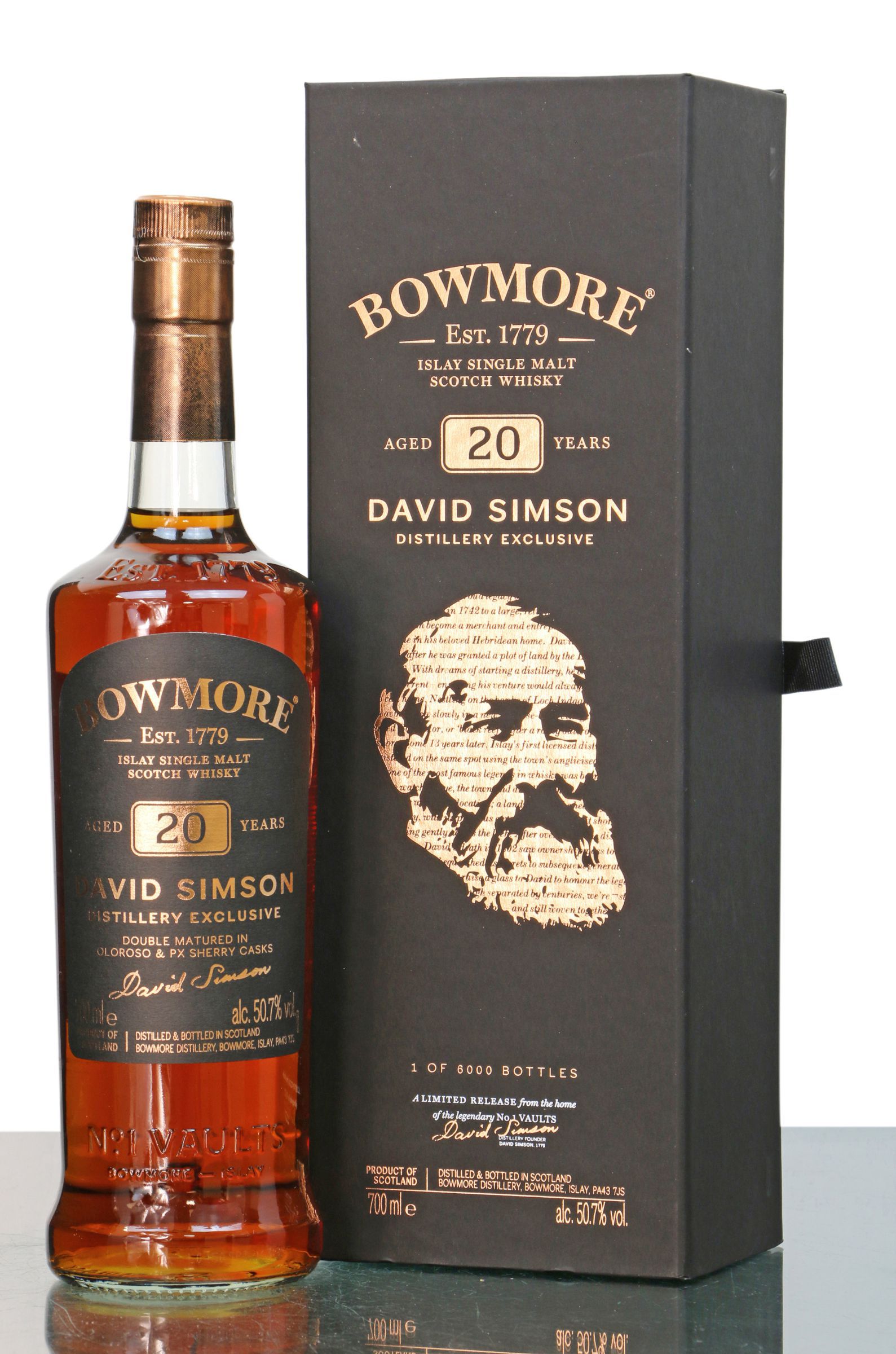 BOWMORE 20 YEAR OLD DAVID SIMSON DISTILLERY EXCLUSIVE