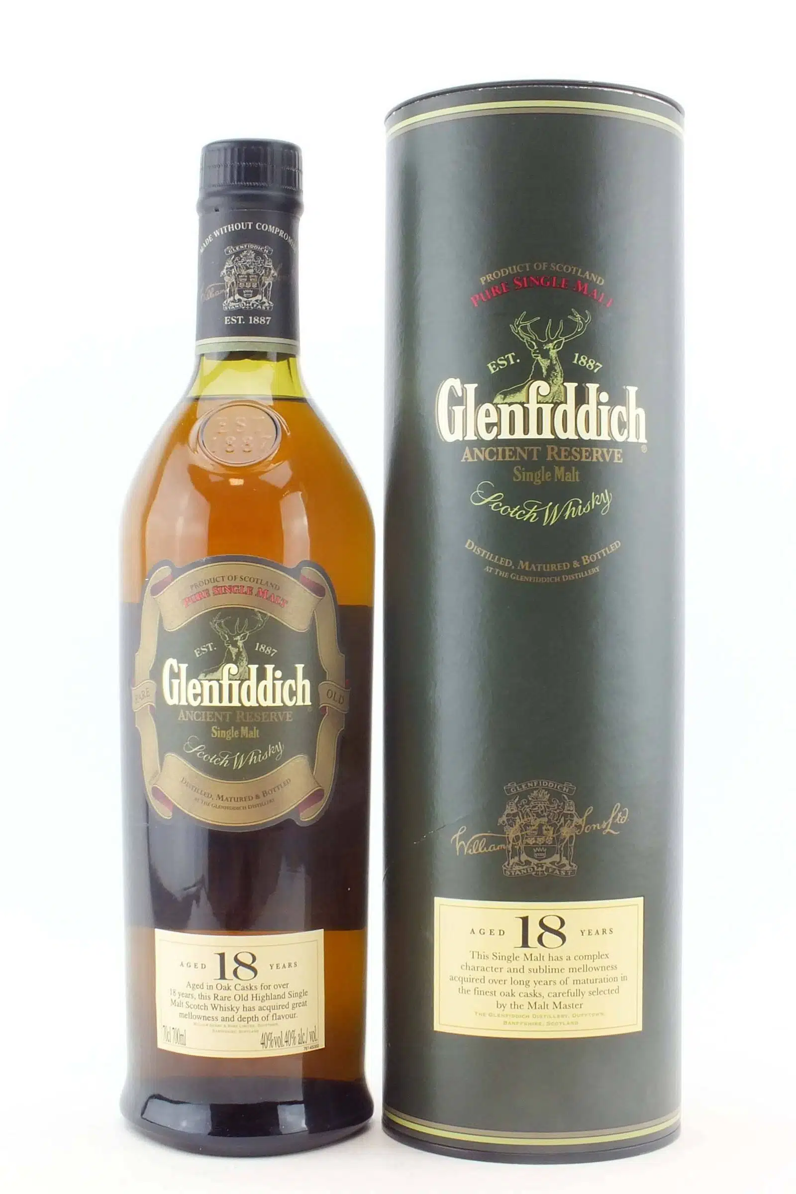 Glenfiddich 18 Ancient Reserve Gold Ceramic 1990s
