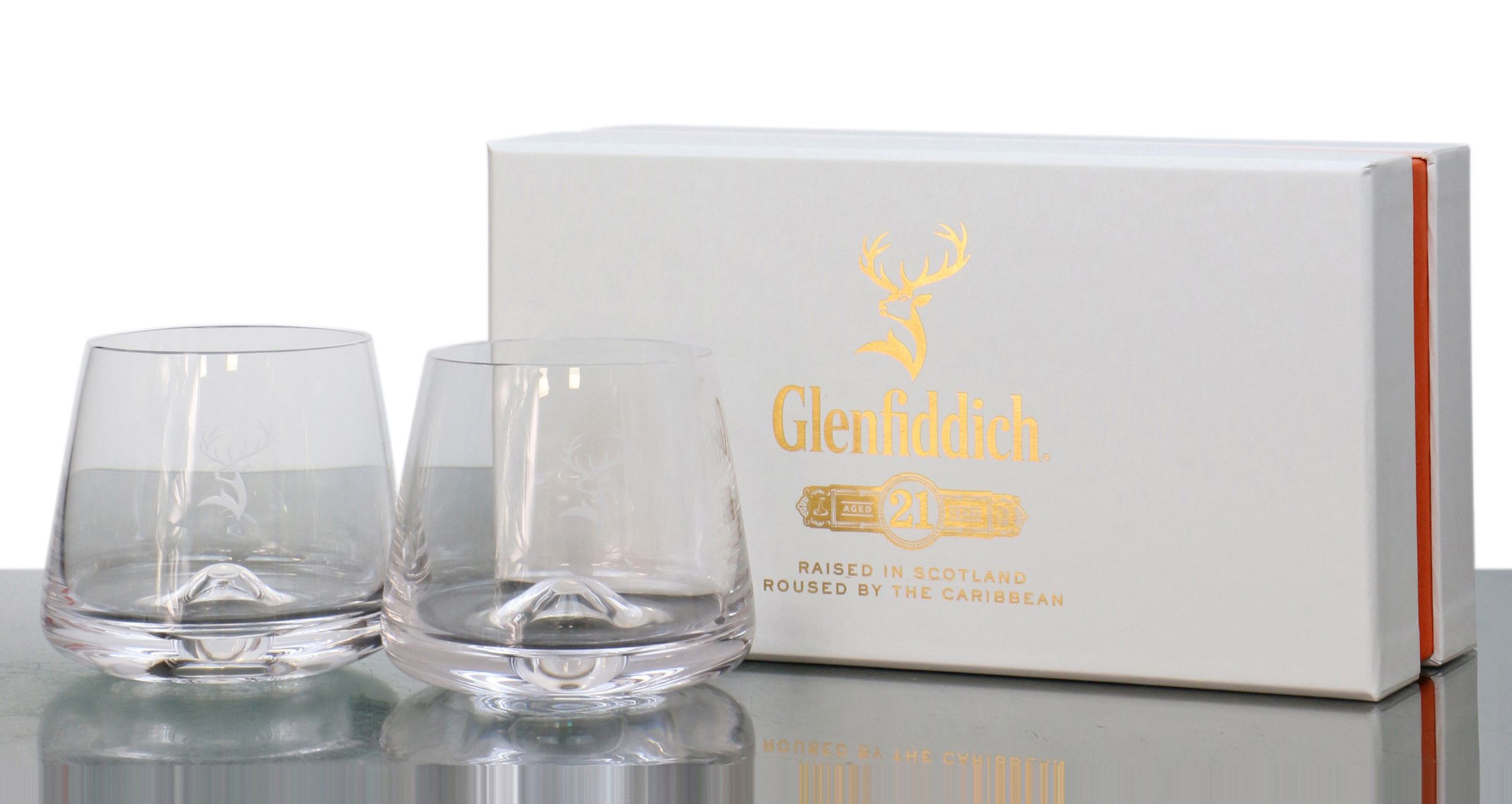 Glenfiddich Tumbler Glasses 21 Branded X2